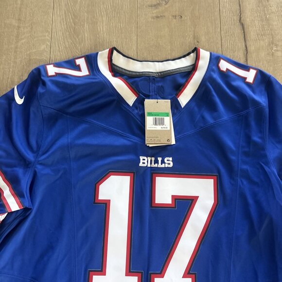 Men’s NFL Nike Vapor Limited #17 Josh Allen Buffalo Bills Jersey Blue Size XL - Picture 3 of 6